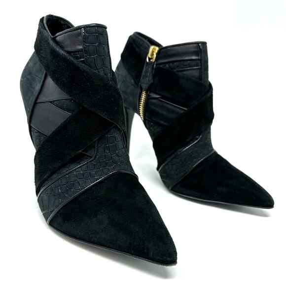 Narcisco Rodriguez Suede Animal Print Ankle Boots Booties - Picture 2 of 14